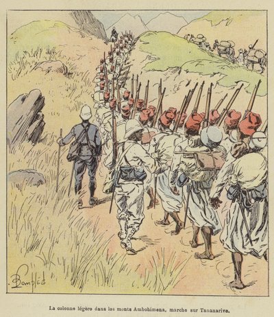 The Light Column in the Ambohimena Mountains, March to Tananarive by after Louis Charles Bombled