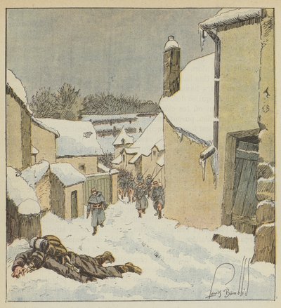 The 59th March Regiment and the Indre-et-Loire Mobiles Recapture Baulle from the Enemy by after Louis Charles Bombled