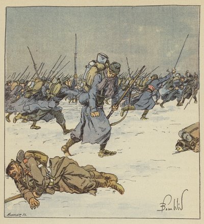 Chasseur Martin of the 10th Battalion Leaves His Bayonet in the Body of a Prussian Non-Commissioned Officer by after Louis Charles Bombled