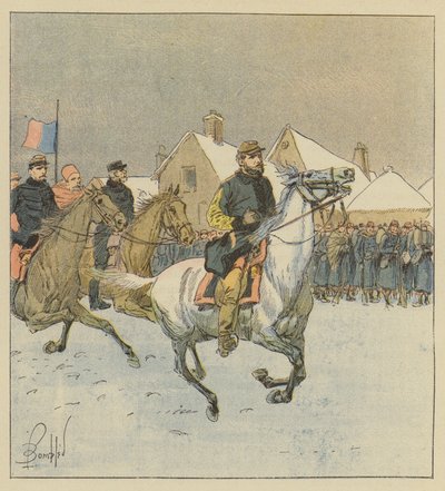 Colonel de Lipowski Surveys the Lines at the Battle of Alencon by after Louis Charles Bombled