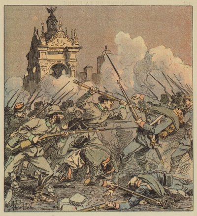 The Night Battle on the Square by after Louis Charles Bombled