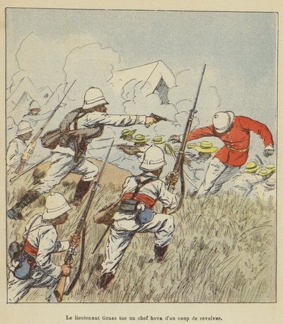 Lieutenant Grass Kills a Hova Chief with a Revolver Shot by after Louis Charles Bombled