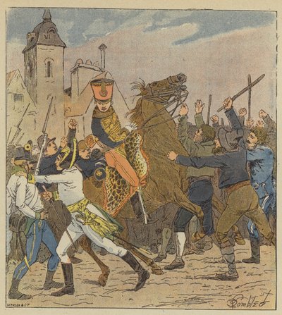 The parliamentarian of Marshal Lannes, mistreated by the population of Vienna by after Louis Charles Bombled