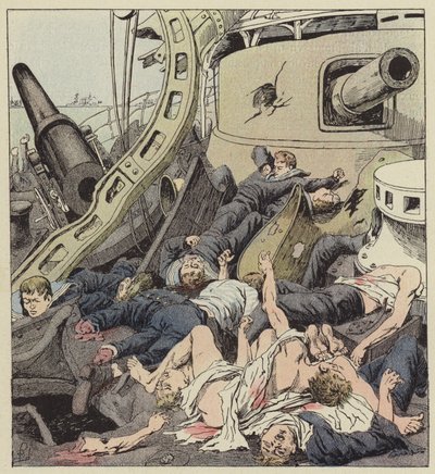 The Bridge of the Varyag After the Battle of February 9 by after Louis Charles Bombled