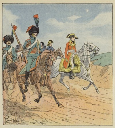 The First Consul and the Hunters of the Consular Guard, Guards by after Louis Charles Bombled