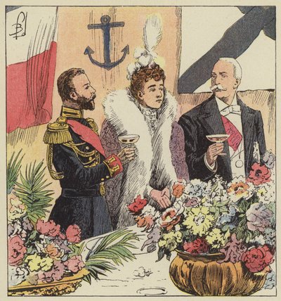 Tsar Nicholas II Proclaims the Franco-Russian Alliance on Board the Pothuau by after Louis Charles Bombled