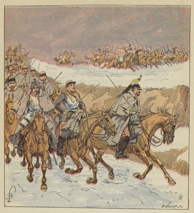 The Arabs of Colonel Goursaud Relieve the 3rd Cuirassiers with a Brilliant Charge by after Louis Charles Bombled