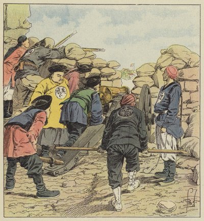 The Chinese Bombard the Legations by after Louis Charles Bombled