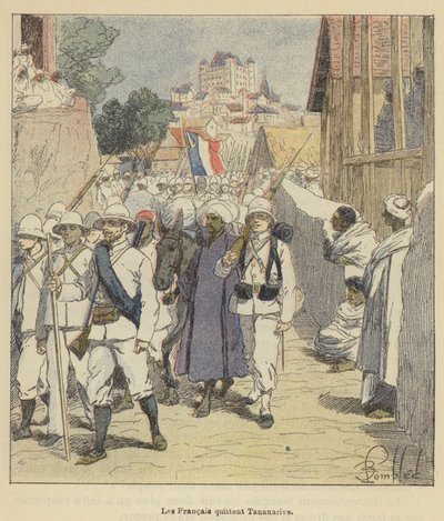 The French Leave Tananarive by after Louis Charles Bombled