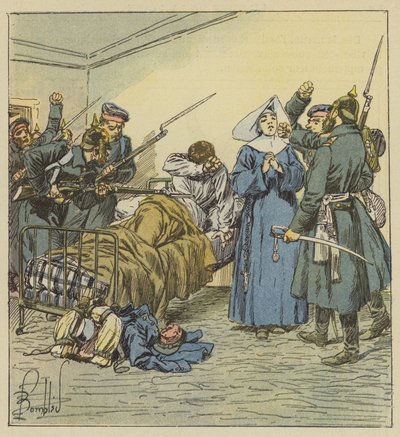 The Prussians at the Ambulance on Boulevard Negrier by after Louis Charles Bombled