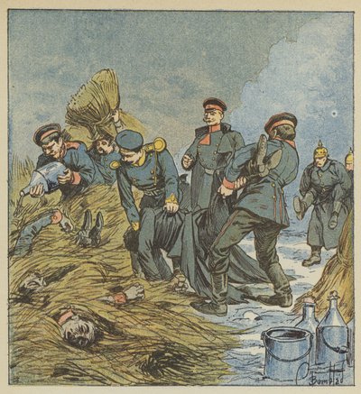 The Prussians Burn Their Dead by after Louis Charles Bombled