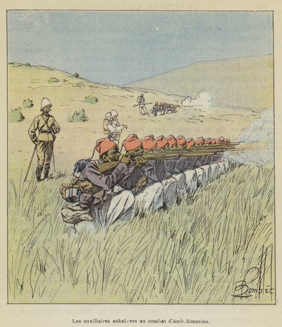 Sakalava Auxiliaries in the Battle of Ambohimarina by after Louis Charles Bombled