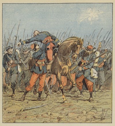 Death of Colonel de Fonlongue by after Louis Charles Bombled
