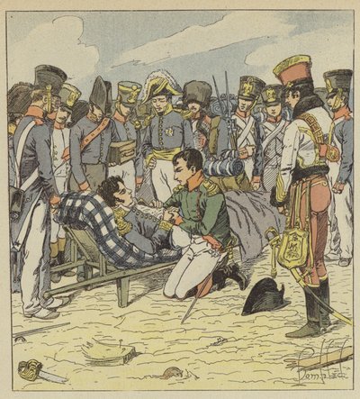 Napoleon and Marshal Lannes dying by after Louis Charles Bombled