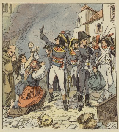 Napoleon stops the looting of Rome by after Louis Charles Bombled