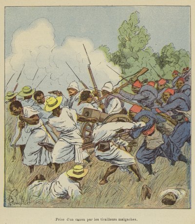 Capture of a Cannon by Malagasy Riflemen by after Louis Charles Bombled