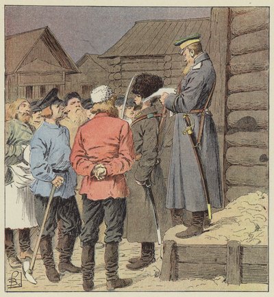 Proclamation of War in Siberia by after Louis Charles Bombled