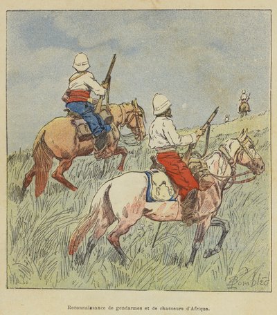 Reconnaissance of Gendarmes and African Hunters by after Louis Charles Bombled
