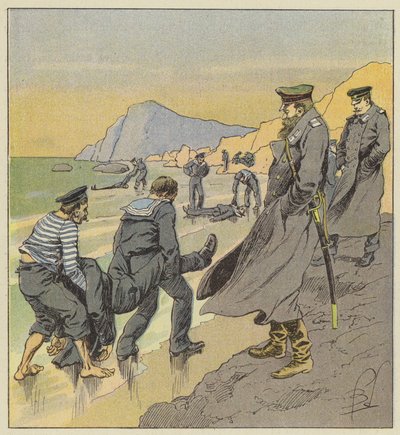Recovery of the Bodies of the Sailors from the Petropawlosk by after Louis Charles Bombled