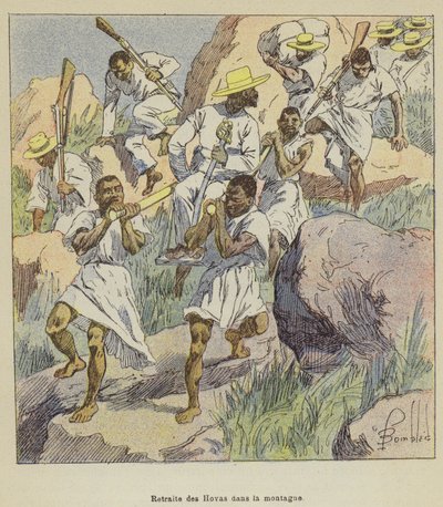 Retreat of the Hovas in the Mountains by after Louis Charles Bombled