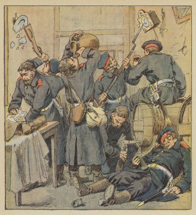 Scene of Looting at Saint-Calais by after Louis Charles Bombled