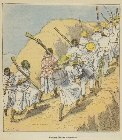 Deserting Hova Soldiers by after Louis Charles Bombled