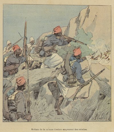 Soldiers of the Combes Column Surprising Rebels by after Louis Charles Bombled