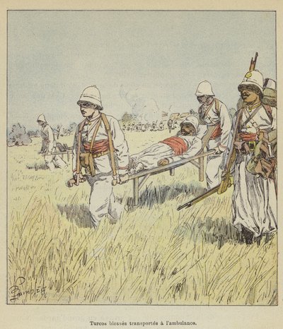 Wounded Turcos Transported to the Ambulance by after Louis Charles Bombled