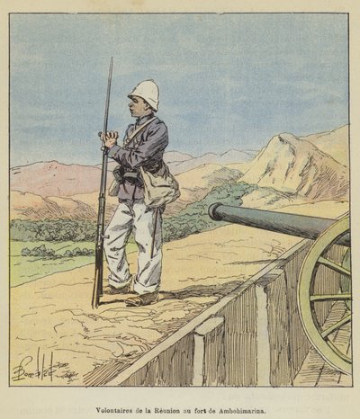 Reunion Volunteers at the Fort of Ambohimarina by after Louis Charles Bombled