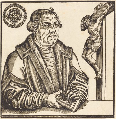 Martin Luther, Half-Length to the Left with a Book in His Hands by after Lucas Cranach the Younger