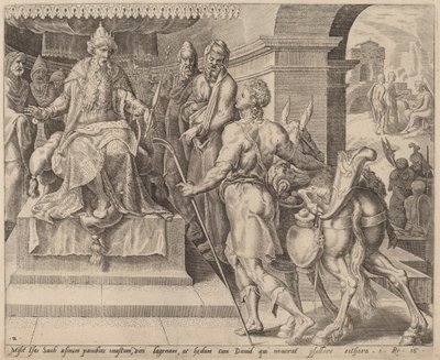 David Bringing Presents from His Father to Saul by after Maerten van Heemskerck