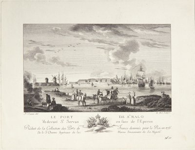 Port of St. Malo by after Nicolas Marie Ozanne