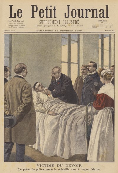A Victim of Duty: The Paris Prefect of Police Presenting a Medal to a Wounded Officer by after Oswaldo Tofani