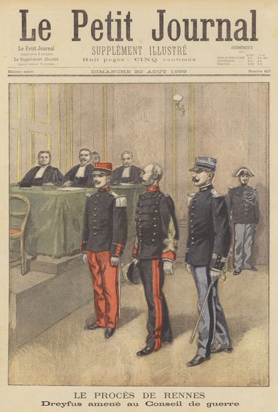 Alfred Dreyfus brought before his second court martial in Rennes by after Oswaldo Tofani