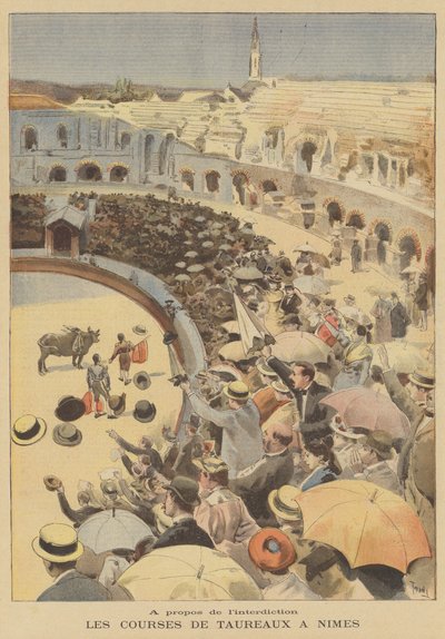 Bullfight in the Roman Amphitheatre of Nimes by after Oswaldo Tofani