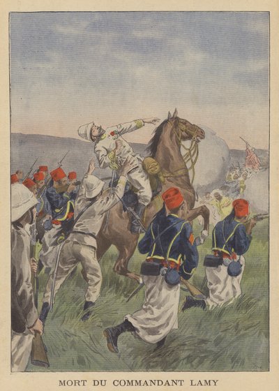 Death of Major Lamy at the Battle of Kousseri by after Oswaldo Tofani