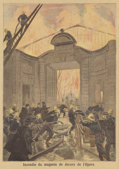Fire in the Scenery Store of the Paris Opera by after Oswaldo Tofani