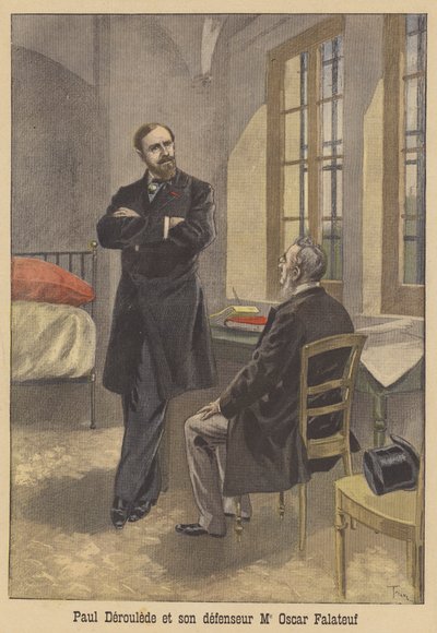 Paul Deroulede and his defence attorney Oscar Falateuf by after Oswaldo Tofani
