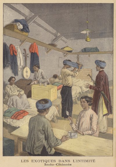 People from French Indochina in their lodgings at the Exposition Universelle of 1900 in Paris by after Oswaldo Tofani