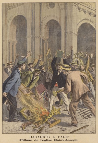 Riots in Paris by after Oswaldo Tofani