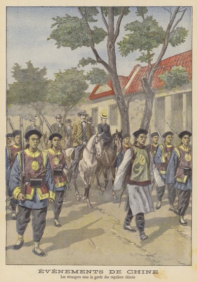 The Boxer Rebellion: foreigners under the guard of Chinese regular troops by after Oswaldo Tofani