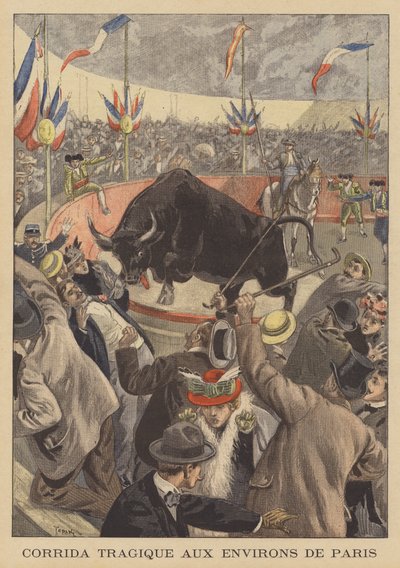 Tragic Bullfight on the Outskirts of Paris by after Oswaldo Tofani