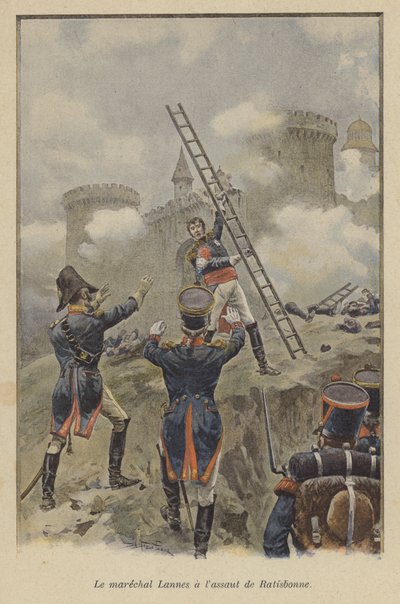 Marshal Lannes at the Assault on Ratisbon, 1809 by after Paris