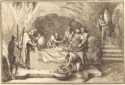 The Body of Christ being Covered with Flowers and Perfume by after Sébastien Le Clerc I