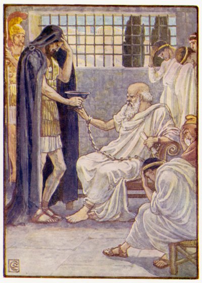 He drank the contents as though it were a draught of wine by after Walter Crane