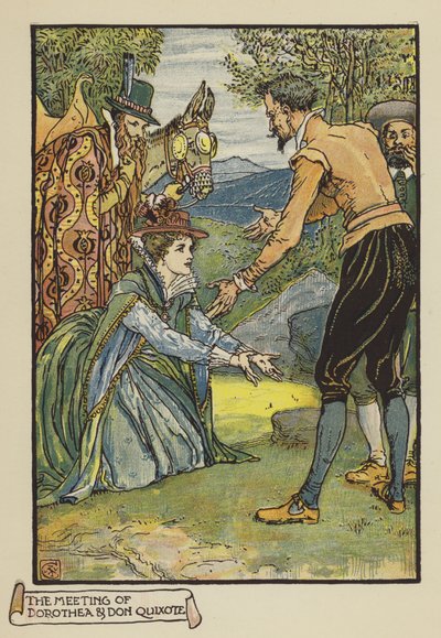 The Meeting of Dorothea and Don Quixote by after Walter Crane