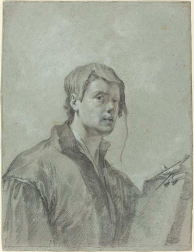 An Artist Holding a Book and Compass by after Willem Drost