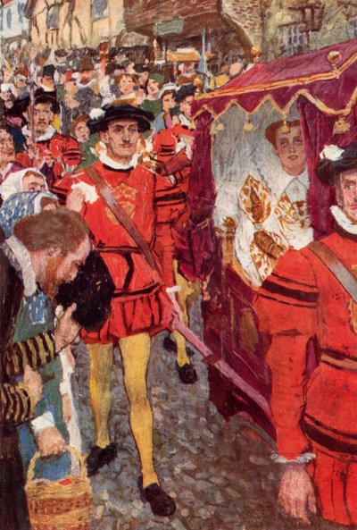 Shakespeare Sees the Queen Passing By by after William Hatherell