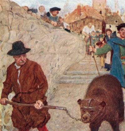 Shakespeare Watching a Bear on Its Way to the Bear Garden at Bankside by after William Hatherell