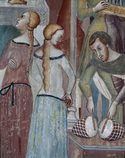 How the devil asks God to tempt Job, especially the drummer by also Manfredi de Battilori Bartolo di Fredi